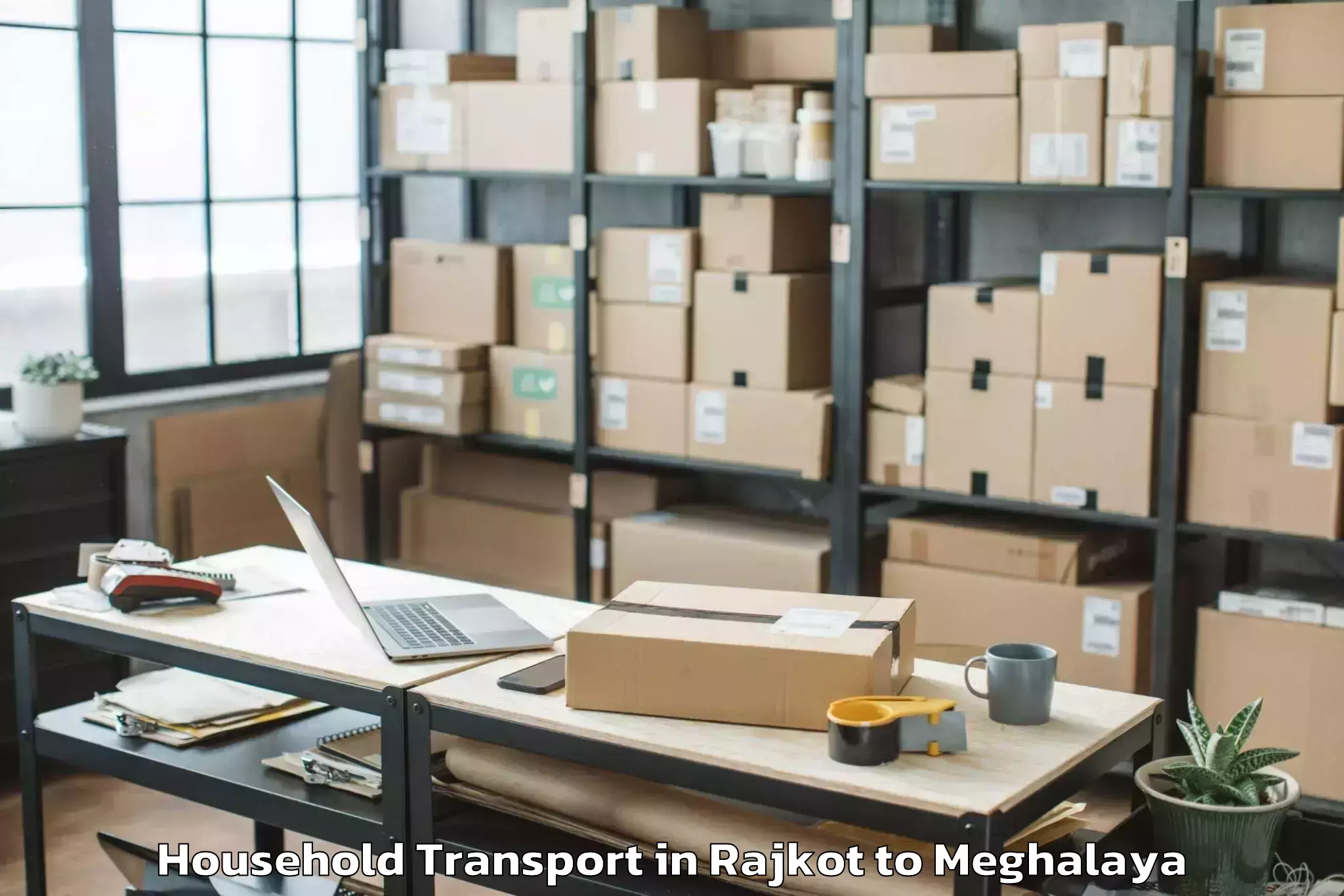 Book Rajkot to Ampati Household Transport Online